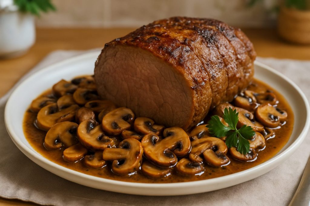découvrez notre recette savoureuse et réconfortante de rôti de bœuf aux champignons, parfaite pour un repas gourmand en famille ou entre amis.